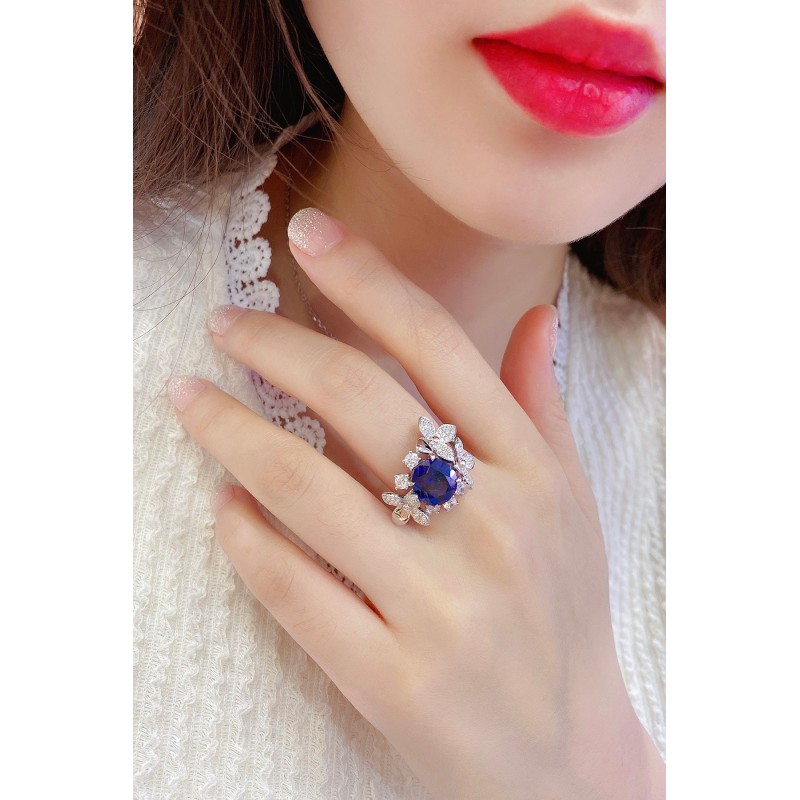 Ruif Jewelry Classic Design S925 Silver 4.59ct Lab Grown Sapphire Ring Wedding Bands ring Ruif Jewelry Classic Design S925 Silver 4.59ct Lab Grown Sapphire Ring Wedding Bands ring
