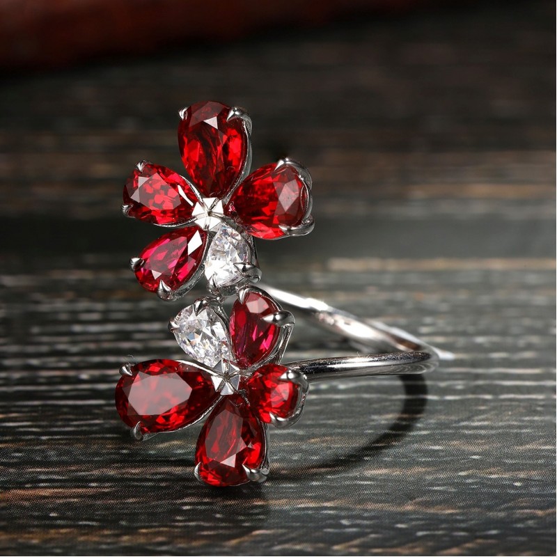 Ruif Jewelry Classic Design S925 Silver 5.82ct Lab Grown Ruby And Royal Blue Sapphire Ring Wedding Bands Ruif Jewelry Classic Design S925 Silver 5.82ct Lab Grown Ruby And Royal Blue Sapphire Ring Wedding Bands