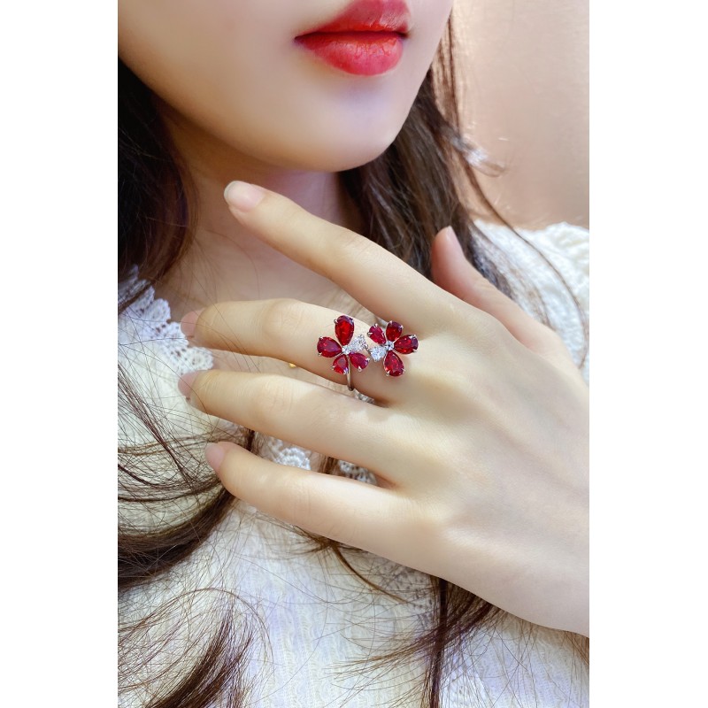Ruif Jewelry Classic Design S925 Silver 5.82ct Lab Grown Ruby And Royal Blue Sapphire Ring Wedding Bands Ruif Jewelry Classic Design S925 Silver 5.82ct Lab Grown Ruby And Royal Blue Sapphire Ring Wedding Bands