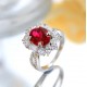 Ruif Jewelry Classic Design S925 Silver 2.45ct Lab Grown Emerald Ring Ruby And Royal Blue Sapphire Ring Wedding Bands