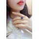 Ruif Jewelry Classic Design S925 Silver 0.95ct Lab Grown Emerald Ring Ruby And Royal Blue Sapphire Ring Wedding Bands