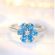 Ruif Jewelry Classic Design S925 Silver 2.28ct Lab Grown Paraiba Ring Cubic Zircon Ring Wedding Bands