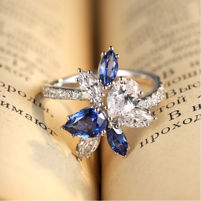 Ruif Jewelry Classic Design S925 Silver 1.37ct Lab Grown Sapphire Ring Wedding Bands ring Ruif Jewelry Classic Design S925 Silver 1.37ct Lab Grown Sapphire Ring Wedding Bands ring