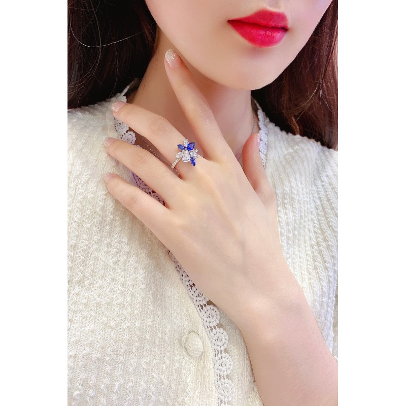 Ruif Jewelry Classic Design S925 Silver 1.37ct Lab Grown Sapphire Ring Wedding Bands ring Ruif Jewelry Classic Design S925 Silver 1.37ct Lab Grown Sapphire Ring Wedding Bands ring