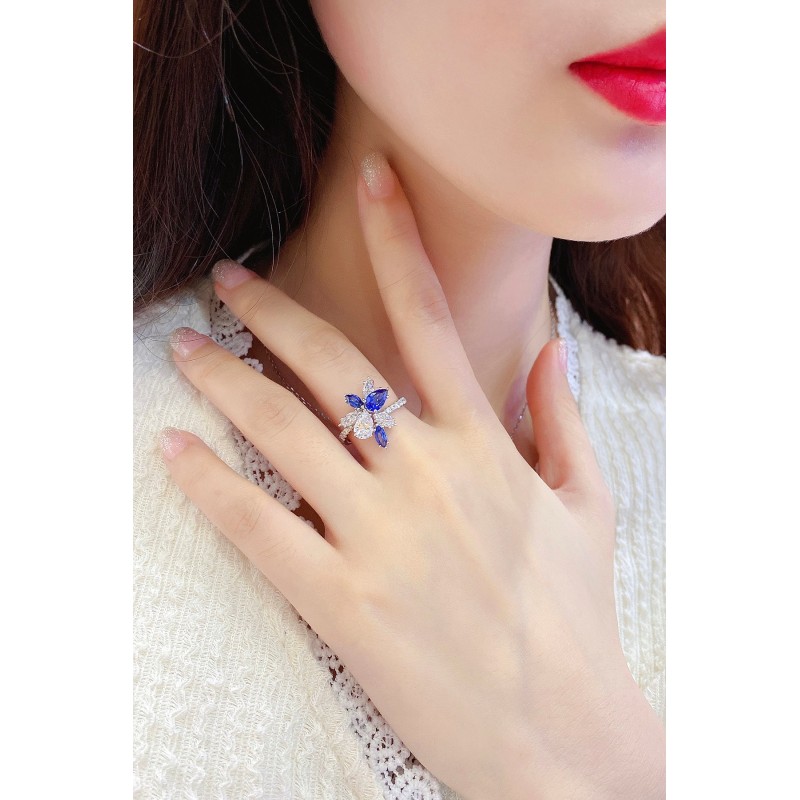 Ruif Jewelry Classic Design S925 Silver 1.37ct Lab Grown Sapphire Ring Wedding Bands ring Ruif Jewelry Classic Design S925 Silver 1.37ct Lab Grown Sapphire Ring Wedding Bands ring