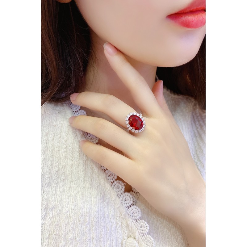 Ruif Jewelry Classic Design S925 Silver 8.5ct Lab Grown Ruby And Royal Blue Sapphire Ring Wedding Bands Ruif Jewelry Classic Design S925 Silver 8.5ct Lab Grown Ruby And Royal Blue Sapphire Ring Wedding Bands