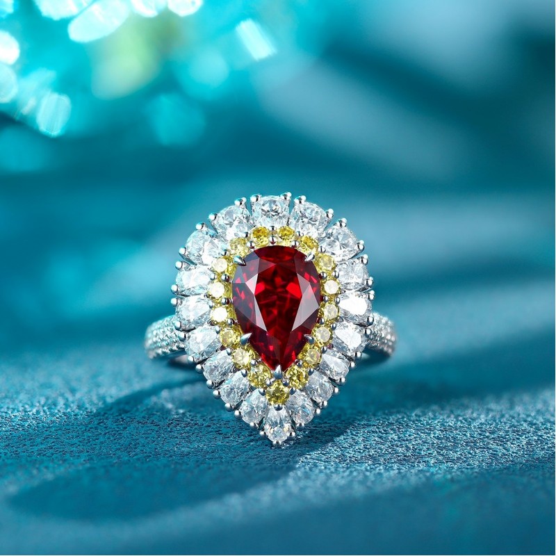 Ruif Jewelry Classic Design S925 Silver 2.74ct Lab Grown Ruby Ring Wedding Bands Ruif Jewelry Classic Design S925 Silver 2.74ct Lab Grown Ruby Ring Wedding Bands