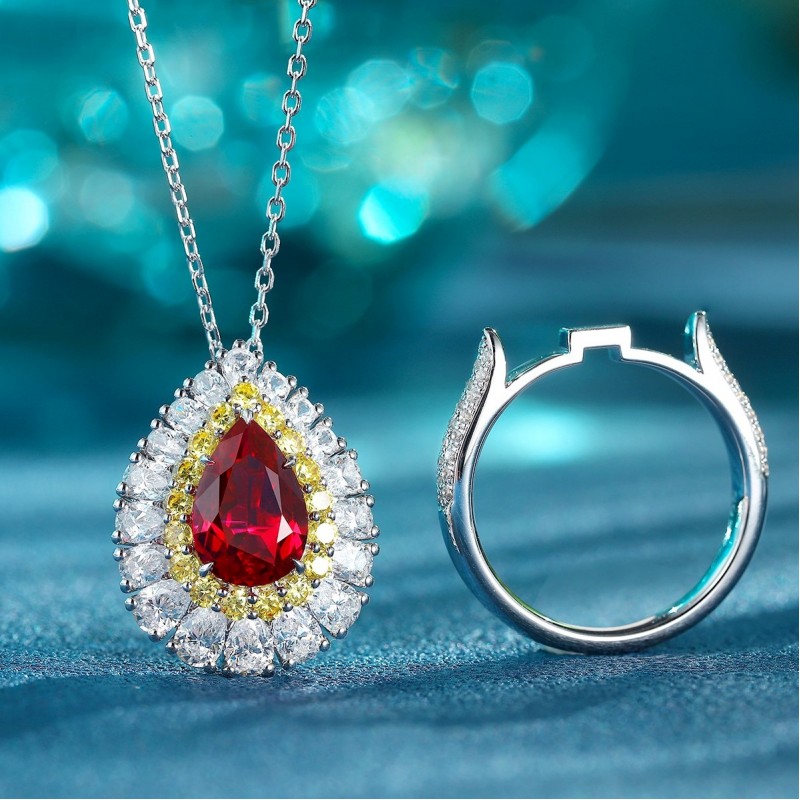 Ruif Jewelry Classic Design S925 Silver 2.74ct Lab Grown Ruby Ring Wedding Bands Ruif Jewelry Classic Design S925 Silver 2.74ct Lab Grown Ruby Ring Wedding Bands