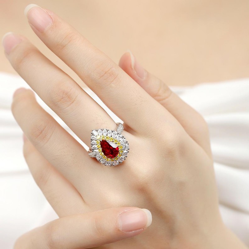 Ruif Jewelry Classic Design S925 Silver 2.74ct Lab Grown Ruby Ring Wedding Bands Ruif Jewelry Classic Design S925 Silver 2.74ct Lab Grown Ruby Ring Wedding Bands