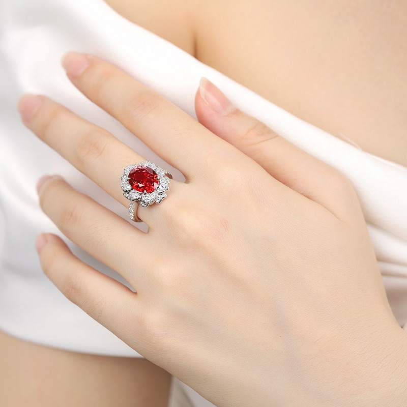 Ruif Jewelry Classic Design S925 Silver 4.76ct Lab Grown Ruby Ring Wedding Bands Ruif Jewelry Classic Design S925 Silver 4.76ct Lab Grown Ruby Ring Wedding Bands