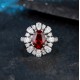 Ruif Jewelry Classic Design S925 Silver 3ct Lab Grown Ruby And Paraiba Sapphire Ring Wedding Bands