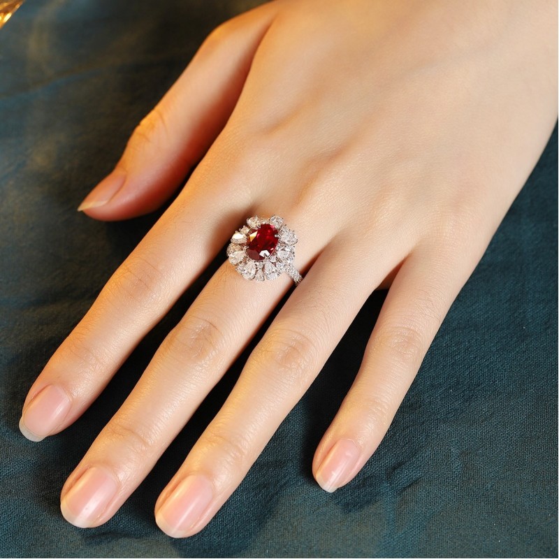 Ruif Jewelry Classic Design S925 Silver 3.0ct Lab Grown Ruby And Paraiba Sapphire Ring Wedding Bands Ruif Jewelry Classic Design S925 Silver 3.0ct Lab Grown Ruby And Paraiba Sapphire Ring Wedding Bands