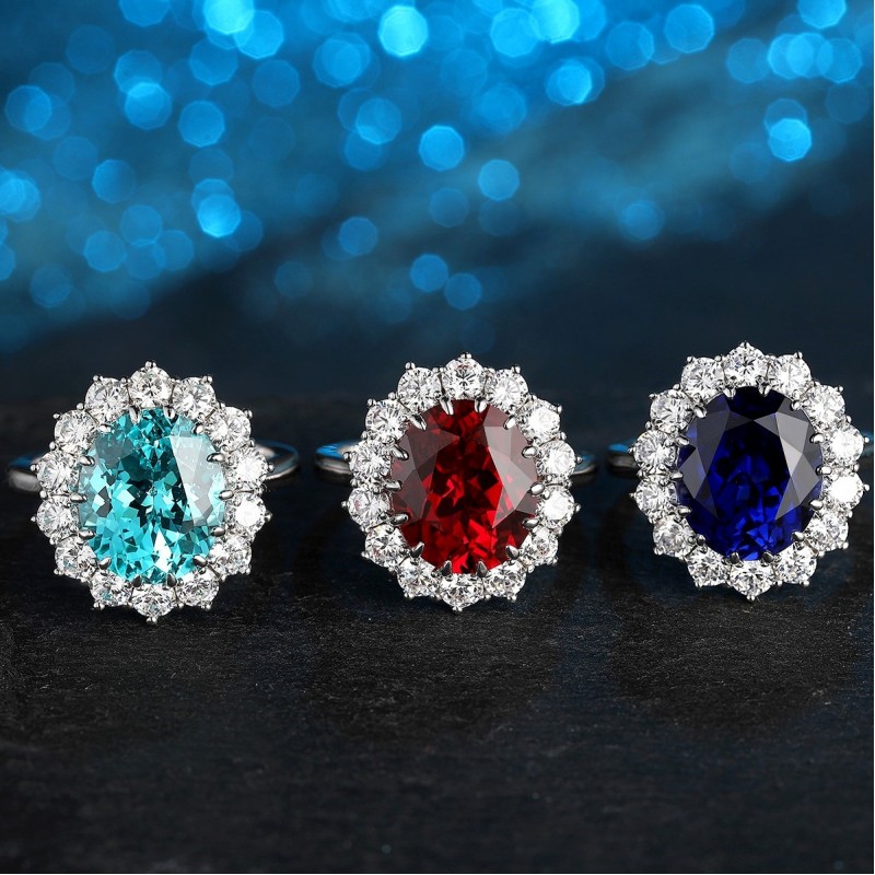 Ruif Jewelry Classic Design S925 Silver 6.66ct Lab Grown Ruby And Royal Blue Sapphire Ring Wedding Bands Ruif Jewelry Classic Design S925 Silver 6.66ct Lab Grown Ruby And Royal Blue Sapphire Ring Wedding Bands