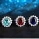 Ruif Jewelry Classic Design S925 Silver 6.66ct Lab Grown Ruby And Royal Blue Sapphire Ring Wedding Bands
