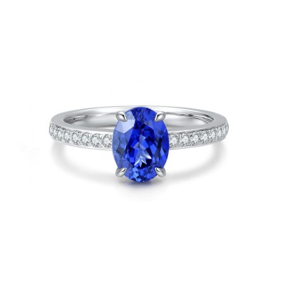 Ruif Jewelry Classic Design S925 Silver 1.75ct Lab Grown Sapphire Ring Wedding Bands