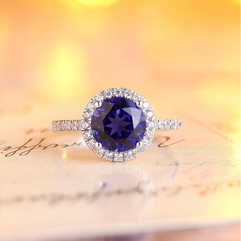 Ruif Jewelry Classic Design S925 Silver 2.91ct Lab Grown Sapphire Ring Wedding Bands Ruif Jewelry Classic Design S925 Silver 2.91ct Lab Grown Sapphire Ring Wedding Bands