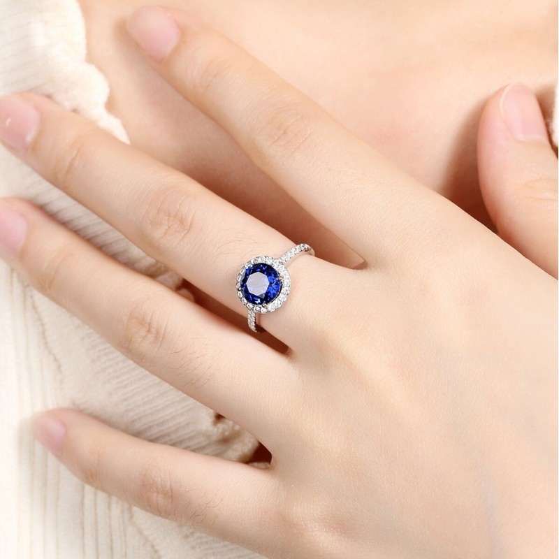 Ruif Jewelry Classic Design S925 Silver 2.91ct Lab Grown Sapphire Ring Wedding Bands Ruif Jewelry Classic Design S925 Silver 2.91ct Lab Grown Sapphire Ring Wedding Bands