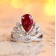 Ruif Jewelry Classic Design S925 Silver 2.7ct Lab Grown Ruby Ring Wedding Bands