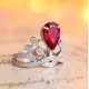 Ruif Jewelry Classic Design S925 Silver 2.7ct Lab Grown Ruby Ring Wedding Bands