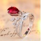 Ruif Jewelry Classic Design S925 Silver 2.7ct Lab Grown Ruby Ring Wedding Bands
