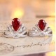 Ruif Jewelry Classic Design S925 Silver 2.7ct Lab Grown Ruby Ring Wedding Bands