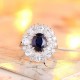 Ruif Jewelry Classic Design S925 Silver 1.708ct Lab Grown Emerald and Sapphire Ring Wedding Bands