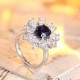 Ruif Jewelry Classic Design S925 Silver 1.708ct Lab Grown Emerald and Sapphire Ring Wedding Bands