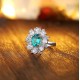Ruif Jewelry Classic Design S925 Silver 1.708ct Lab Grown Emerald and Sapphire Ring Wedding Bands