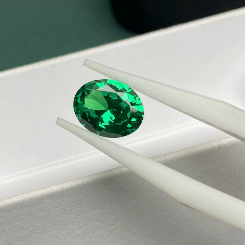 Ruif Jewelry New Arrival Oval Shape Lab Grown Tasvorite Green Color Gemstone for Diy Jewelry Making