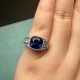 Pirmiana Classic Ring Platinum 8x8mm 3ct Lab Grown Sapphire Engagementring for Women