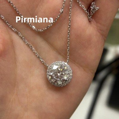 Ruif Jewelry Classic Design18k white gold 4ct Round Shape Lab Grown Diamond Pendant Necklace Gemstone Jewelry