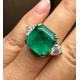 Ruif Jewelry Classic Three Stones Ring 18K White Gold 12ct Lab Grown Emerald Engagementring for Women Ruif Jewelry Classic Three Stones Ring 18K White Gold 12ct Lab Grown Emerald Engagementring for Women