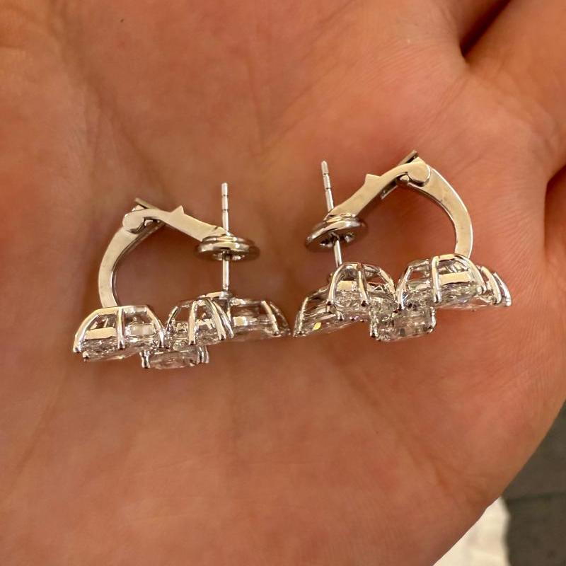 Ruif Jewelry Custom Design 14K White Gold Earrings for Women 6.33ct HPHT Lab Grown Diamond Jewelry