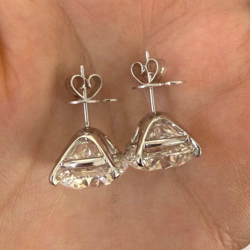 Ruif Jewelry Custom Design 18K White Gold Earrings for Women 8ct each CVD Lab Grown Diamond Jewelry