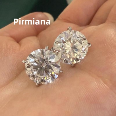 Ruif Jewelry Custom Design 18K White Gold Earrings for Women 8ct each CVD Lab Grown Diamond Jewelry