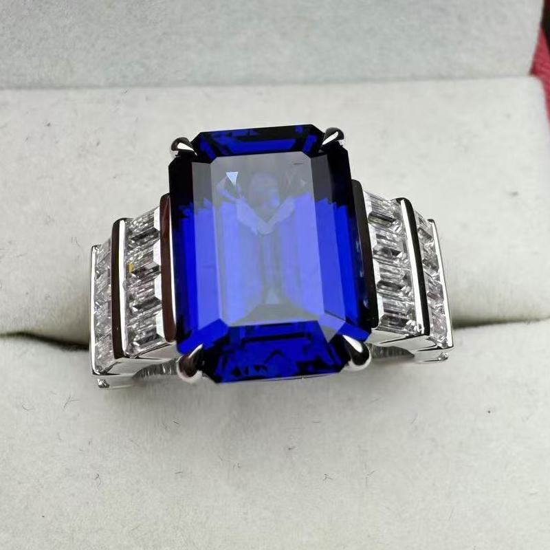 Ruif Jewelry Custom Design 18k White Gold Ring for Women 10ct Lab Grown Sapphire And D VVS Moissanite Jewelry Ruif Jewelry Custom Design 18k White Gold Ring for Women 10ct Lab Grown Sapphire And D VVS Moissanite Jewelry