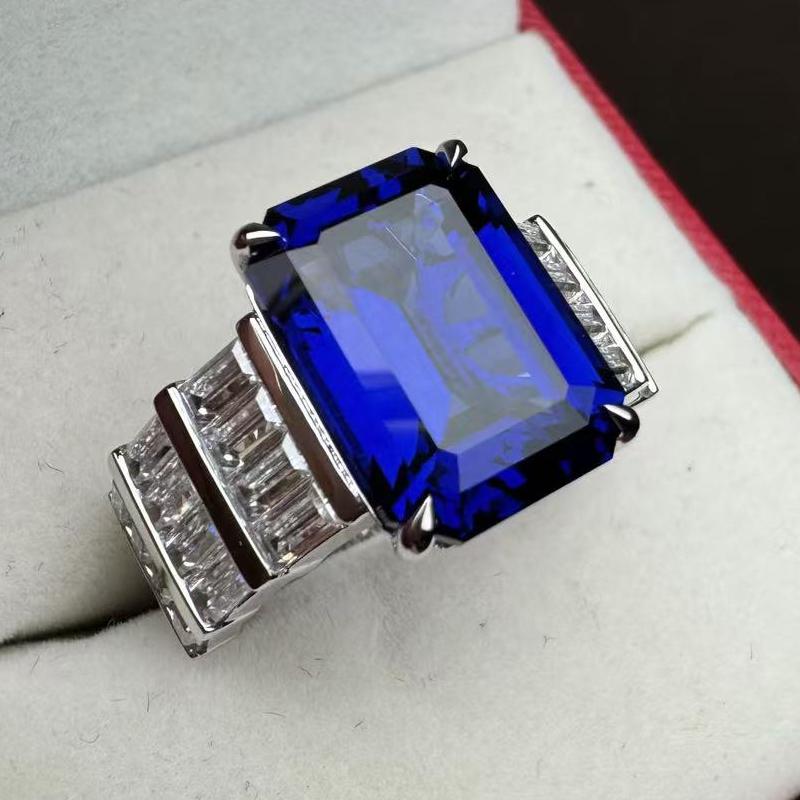 Ruif Jewelry Custom Design 18k White Gold Ring for Women 10ct Lab Grown Sapphire And D VVS Moissanite Jewelry Ruif Jewelry Custom Design 18k White Gold Ring for Women 10ct Lab Grown Sapphire And D VVS Moissanite Jewelry