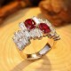 Ruif Jewelry Custom Design 18k White Gold Ring for Women 2.09ct Lab Grown Ruby And D VVS Moissanite Jewelry Ruif Jewelry Custom Design 18k White Gold Ring for Women 2.09ct Lab Grown Ruby And D VVS Moissanite Jewelry