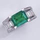 Ruif Jewelry Custom Design 18k White Gold Ring for Women 7.3ct Lab Grown Emerald And DEF VVS Lab Grown Diamond Jewelry
