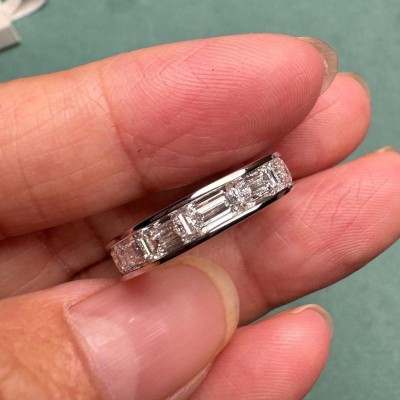Ruif Jewelry Customized 14k white gold 0.3ct X 12pcs Each Lab Grown Diamond Eternity Rings Engagement Wedding Band Rings for Women Fine Jewelry