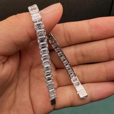 Ruif Jewelry Customized 14K White Gold 0.5ct Each Lab Grown Diamond Bracelet for Women Fine Jewelry