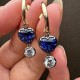 Ruif Jewelry Customized 14k Yellow Gold 3ct Lab Grown Sapphire Earrings for Women Party Gift