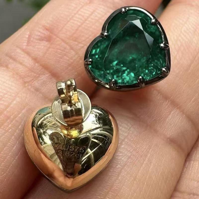 Ruif Jewelry Customized 14k yellow Gold 8ct Lab Grown Emerald Earrings for Women Party Gift Ruif Jewelry Customized 14k yellow Gold 8ct Lab Grown Emerald Earrings for Women Party Gift