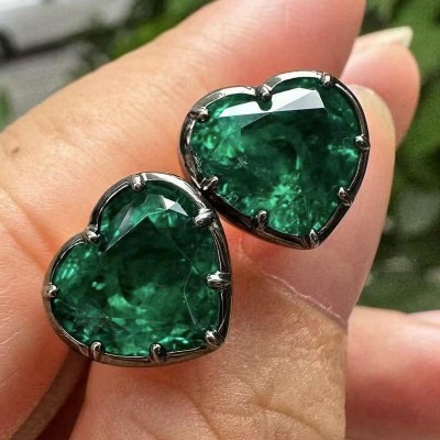 Ruif Jewelry Customized 14k yellow Gold 8ct Lab Grown Emerald Earrings for Women Party Gift