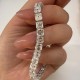 Ruif Jewelry Customized Asscher Cut 14K White Gold 0.5ct DEF Each Lab Grown Diamond Eternity Bracelet Engagement for Women Fine Jewelry