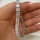 Ruif Jewelry Customized Asscher Cut 14K White Gold 0.5ct DEF Each Lab Grown Diamond Eternity Bracelet Engagement for Women Fine Jewelry