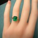 Ruif Jewlery Classic Ring 14K Yellow Gold 7x9mm 2.2ct Lab Grown Emerald Engagementring for Women