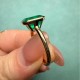 Ruif Jewlery Classic Ring 14K Yellow Gold 7x9mm 2.2ct Lab Grown Emerald Engagementring for Women