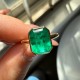 Ruif Jewlery Classic Ring 14K Yellow Gold 7x9mm 2.2ct Lab Grown Emerald Engagementring for Women