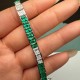 Ruif Jewelry Customized 14K White Gold 4x4mm Each Lab Grown Emerlad Bracelet for Women Fine Jewelry